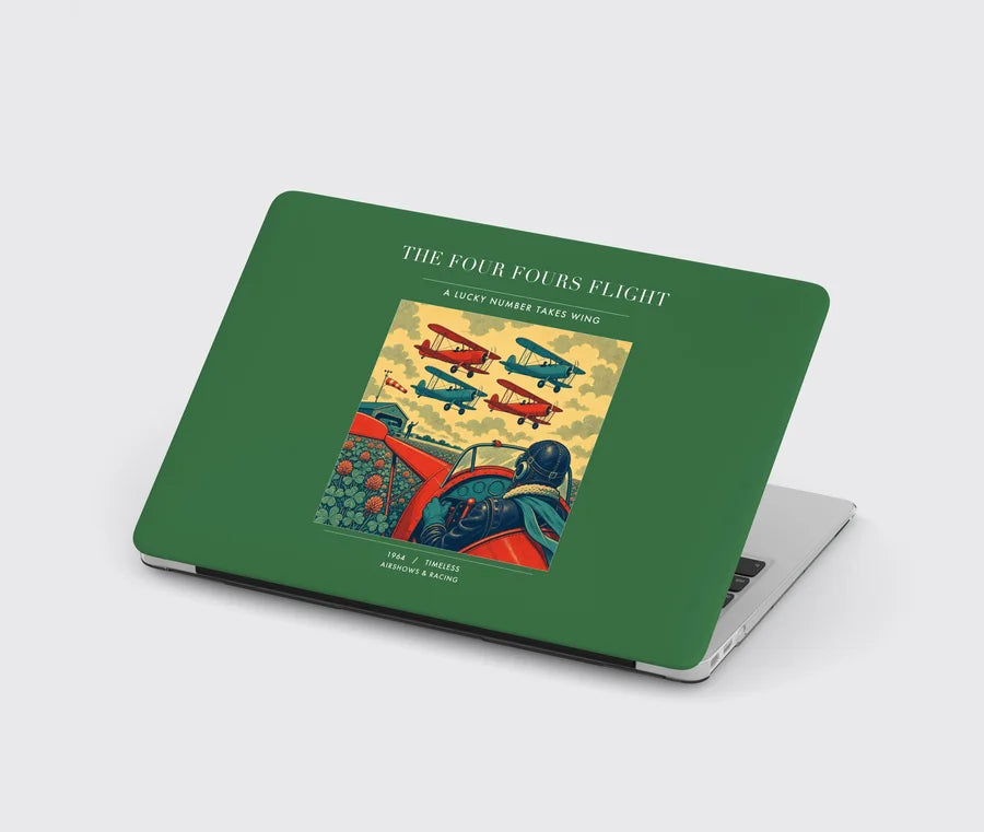 VINTAGE G4444 - The Four Fours Flight - Designed MacBook Cases design on green