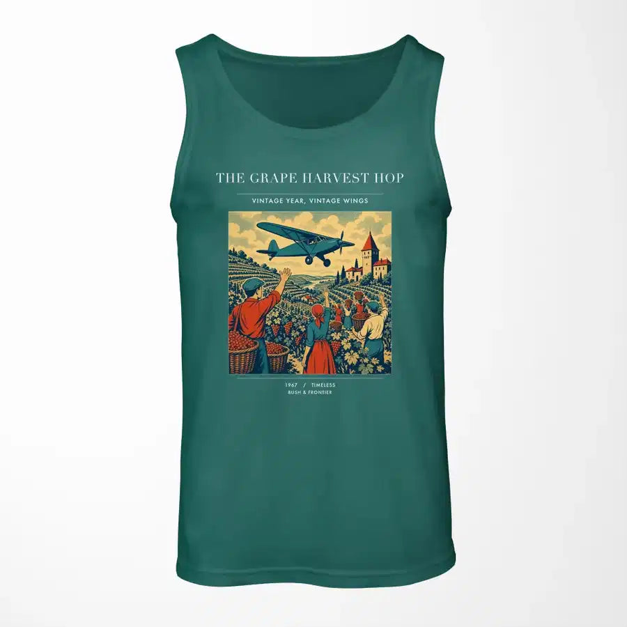 VINTAGE G4445 - The Grape Harvest Hop - Designed Tank Tops design on green