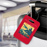 Thumbnail for VINTAGE G4447 - The Clifftop Castle Pass - Acrylic Luggage Tags design on red
