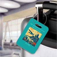 Thumbnail for VINTAGE G4447 - The Clifftop Castle Pass - Acrylic Luggage Tags design on turquoise