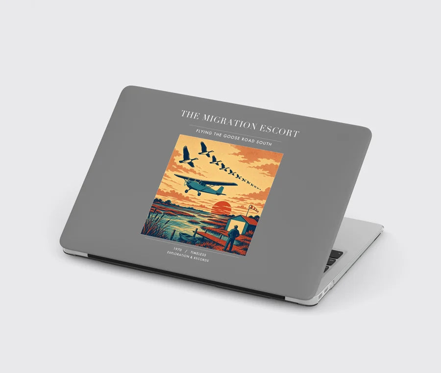 VINTAGE G4448 - The Migration Escort - Designed MacBook Cases design on gray