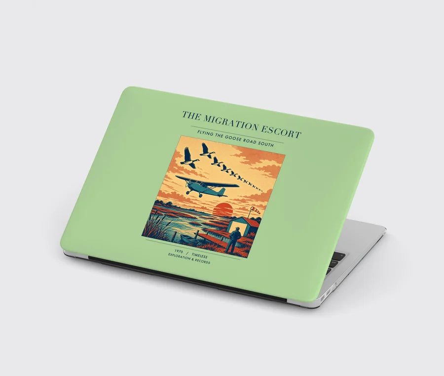 VINTAGE G4448 - The Migration Escort - Designed MacBook Cases design on lightgreen