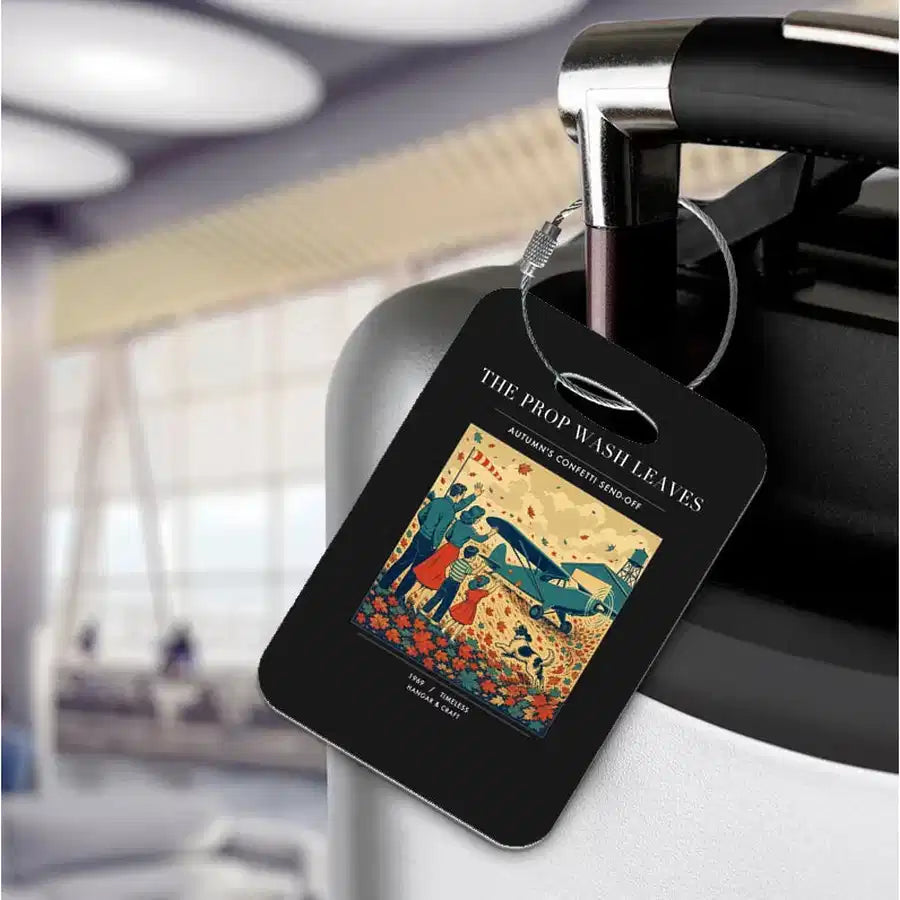 VINTAGE G4450 - The Prop Wash Leaves - Acrylic Luggage Tags design on black