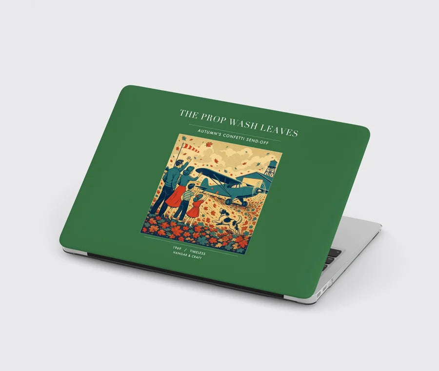 VINTAGE G4450 - The Prop Wash Leaves - Designed MacBook Cases design on green