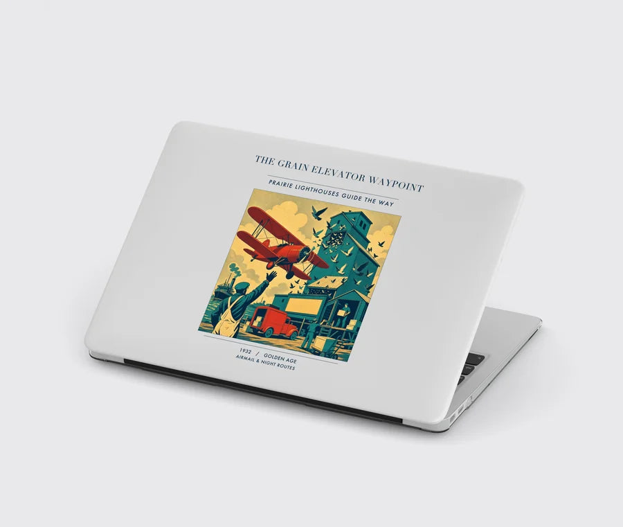 VINTAGE G4451 - The Grain Elevator Waypoint - Designed MacBook Cases design on lightgray