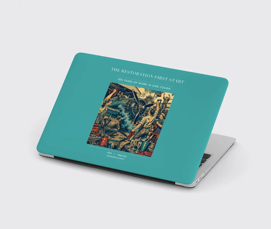 VINTAGE G4455 - The Restoration First Start - Designed MacBook Cases design on turquoise