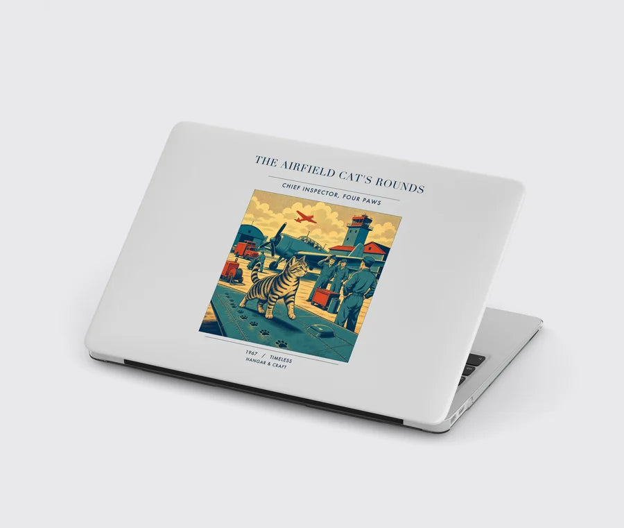VINTAGE G4456 - The Airfield Cat's Rounds - Designed MacBook Cases design on lightgray