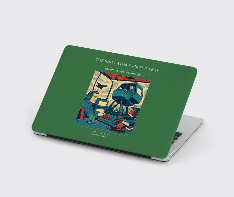 VINTAGE G4462 - The Simulator's First Sweat - Designed MacBook Cases design on green