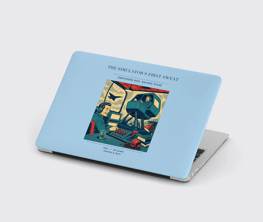 VINTAGE G4462 - The Simulator's First Sweat - Designed MacBook Cases design on lightblue