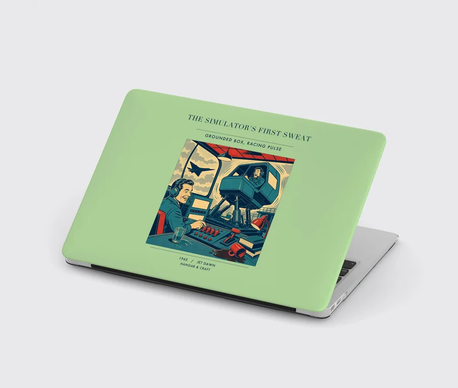 VINTAGE G4462 - The Simulator's First Sweat - Designed MacBook Cases design on lightgreen