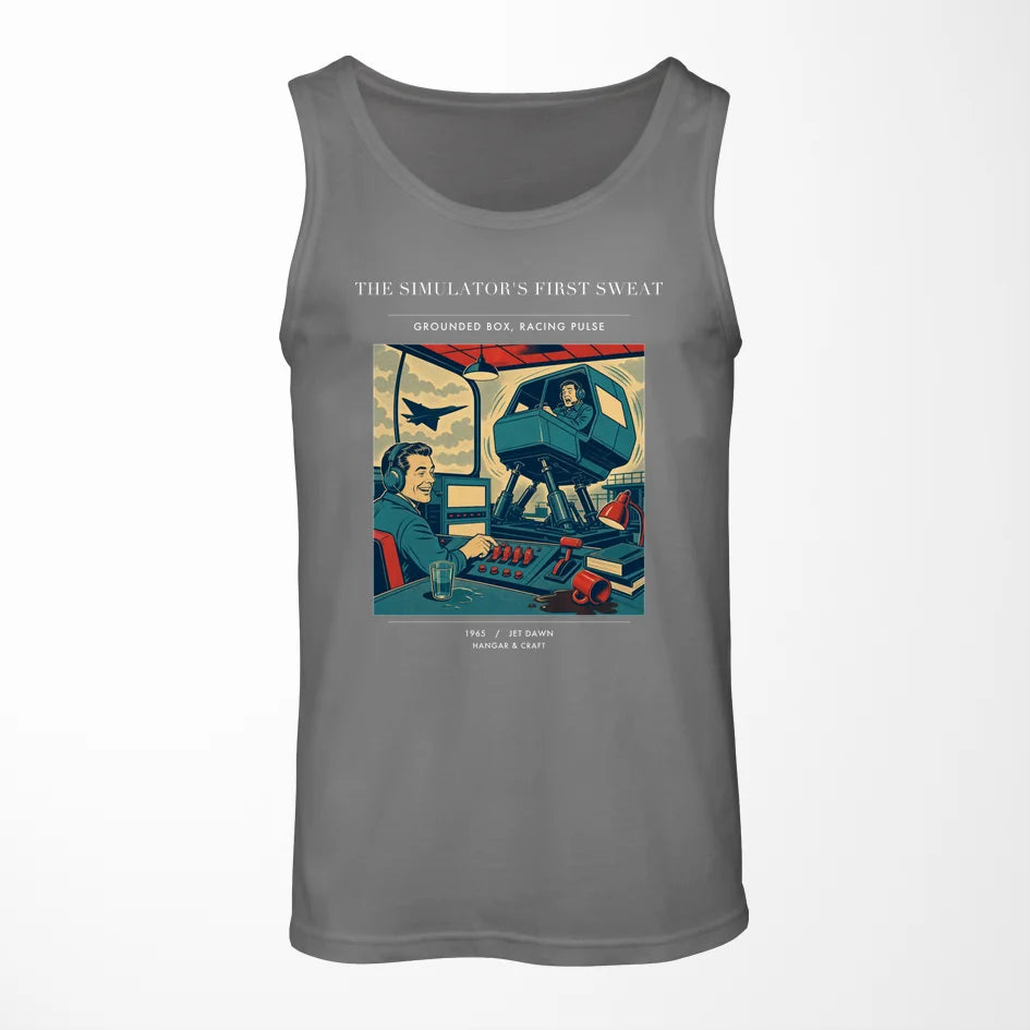 VINTAGE G4462 - The Simulator's First Sweat - Designed Tank Tops design on gray