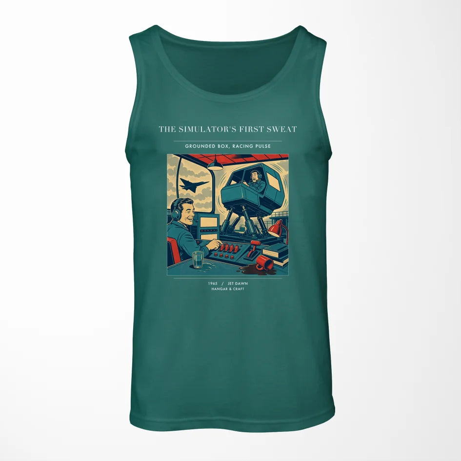 VINTAGE G4462 - The Simulator's First Sweat - Designed Tank Tops design on green