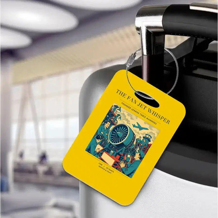 VINTAGE G4464 - The Fan Jet Whisper - Acrylic Luggage Tags design on yellow