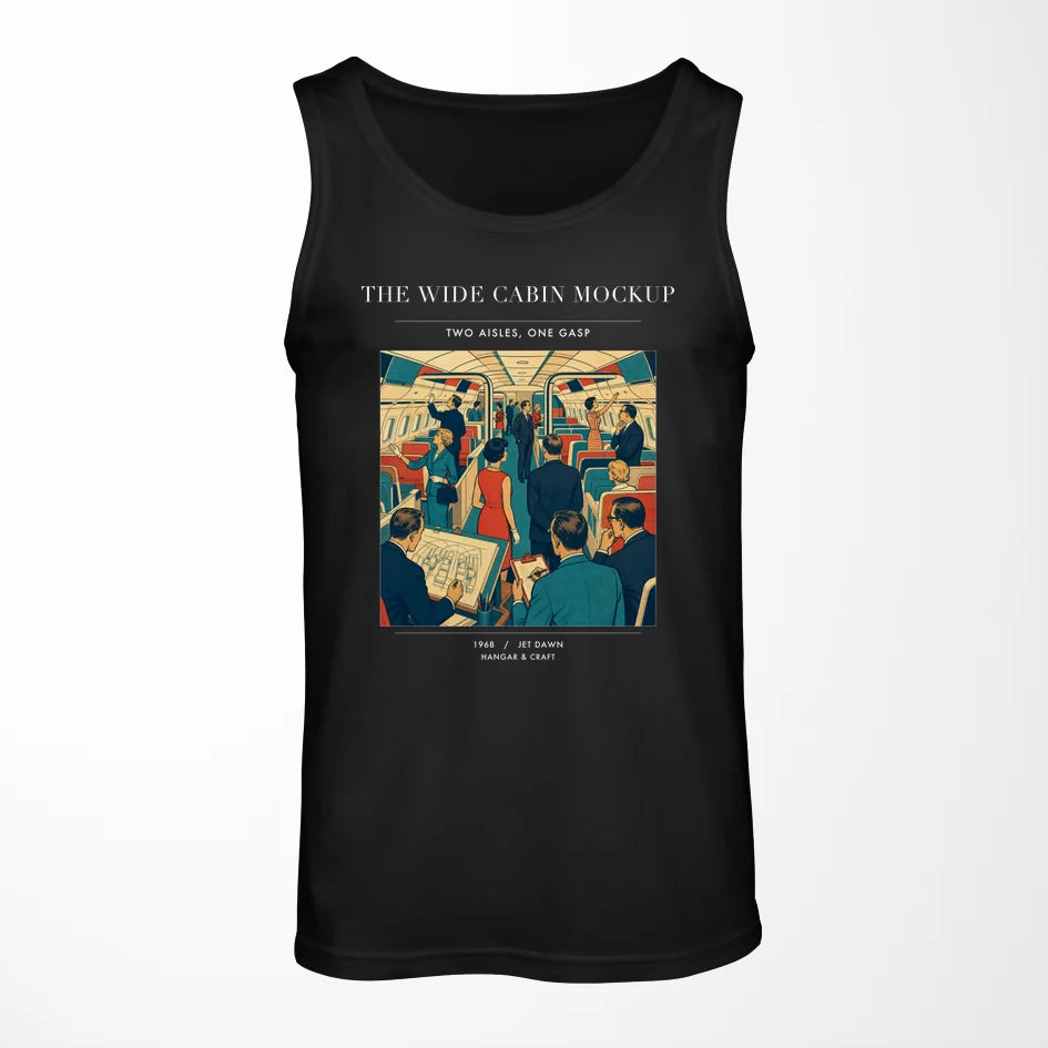 VINTAGE G4467 - The Wide Cabin Mockup - Designed Tank Tops design on black