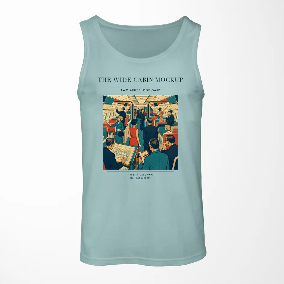 VINTAGE G4467 - The Wide Cabin Mockup - Designed Tank Tops design on lightgreen
