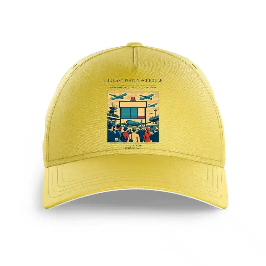 VINTAGE G4469 - The Last Piston Schedule - Printed Hat design on yellow