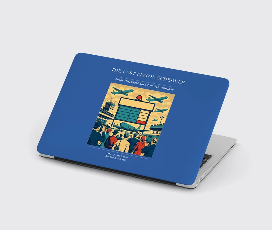 VINTAGE G4469 - The Last Piston Schedule - Designed MacBook Cases design on blue