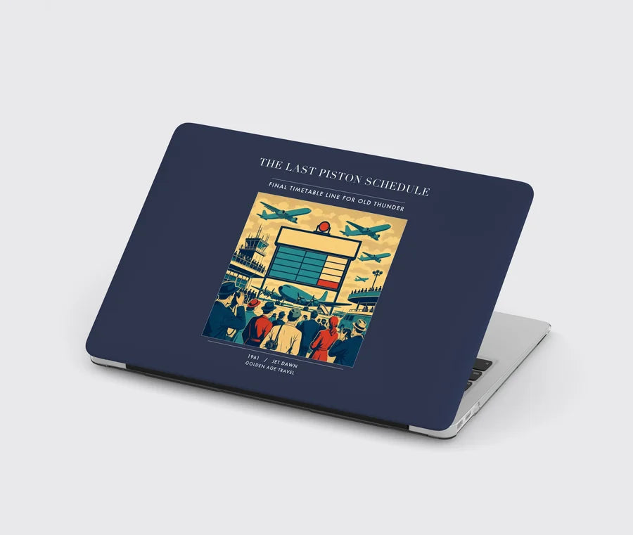VINTAGE G4469 - The Last Piston Schedule - Designed MacBook Cases design on navyblue