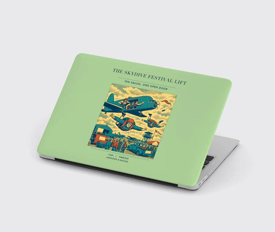 VINTAGE G4471 - The Skydive Festival Lift - Designed MacBook Cases design on lightgreen