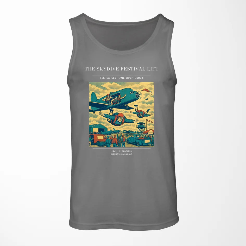 VINTAGE G4471 - The Skydive Festival Lift - Designed Tank Tops design on gray