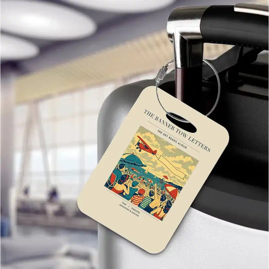 VINTAGE G4472 - The Banner Tow Letters - Acrylic Luggage Tags design on beige