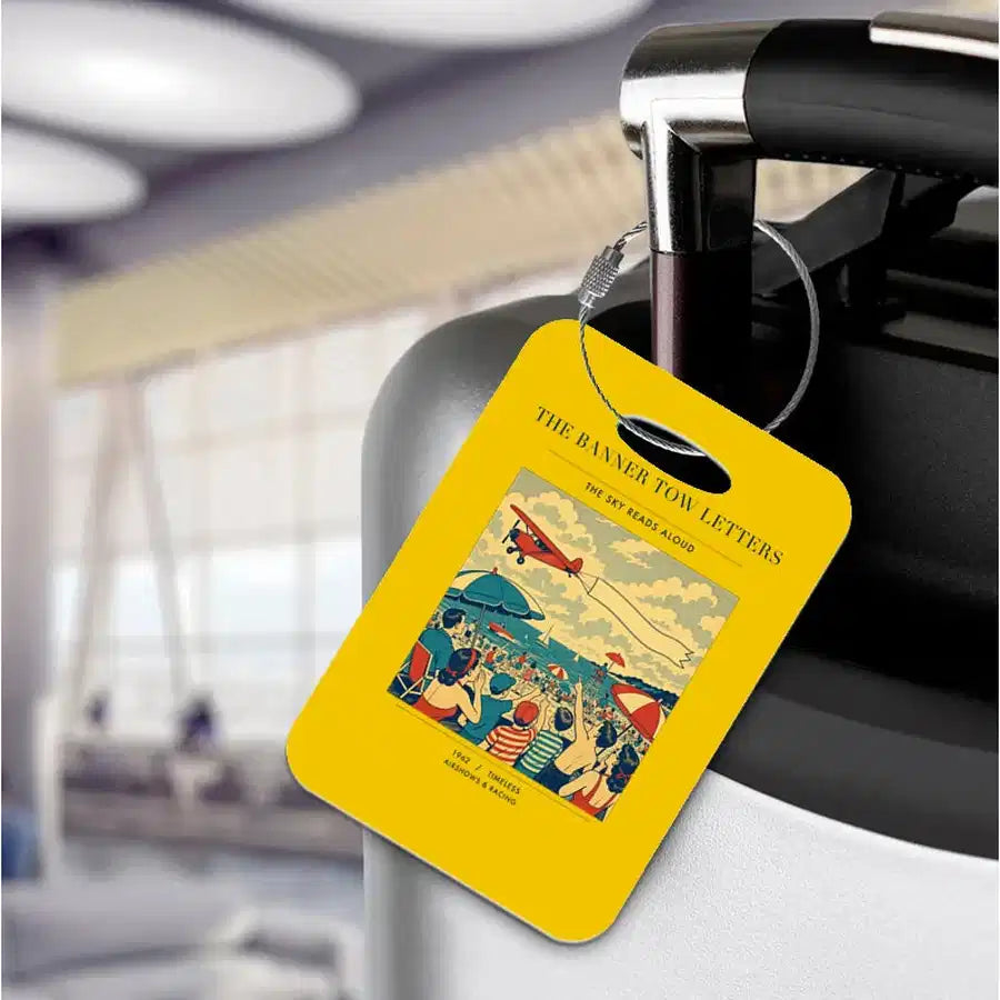 VINTAGE G4472 - The Banner Tow Letters - Acrylic Luggage Tags design on yellow