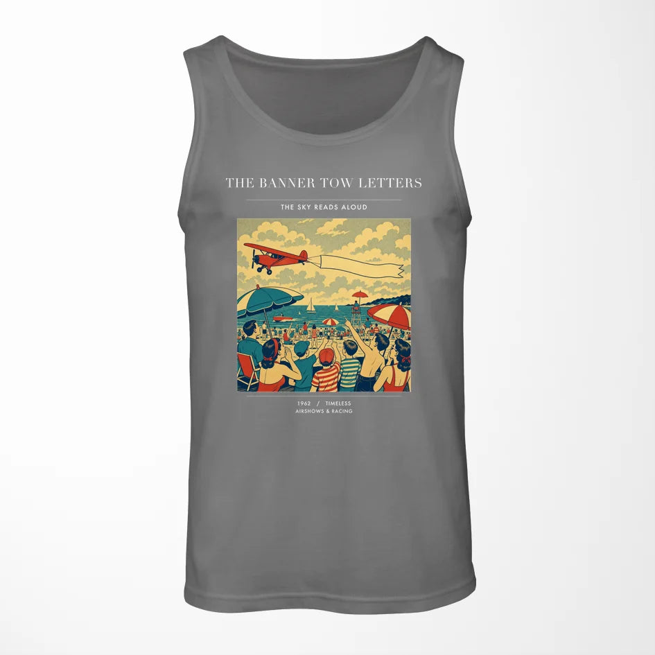 VINTAGE G4472 - The Banner Tow Letters - Designed Tank Tops design on gray