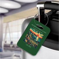 Thumbnail for VINTAGE G4475 - The Ridge Soaring Sunset - Acrylic Luggage Tags design on darkgreen