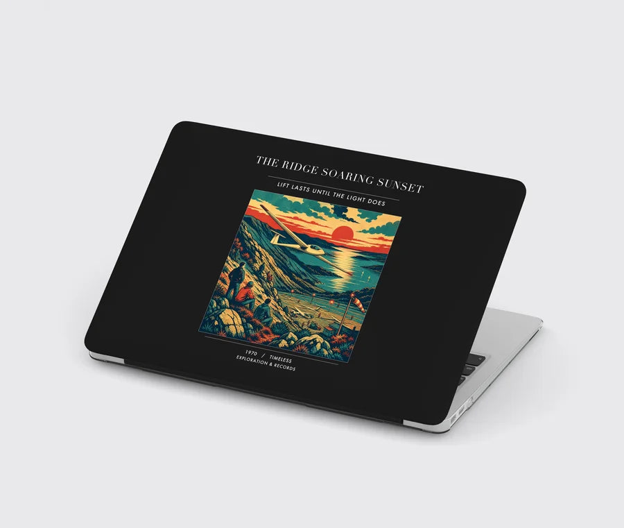 VINTAGE G4475 - The Ridge Soaring Sunset - Designed MacBook Cases design on black
