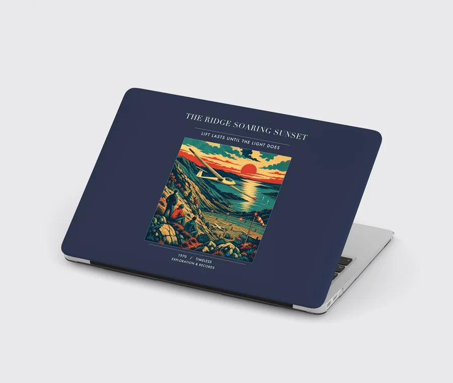 VINTAGE G4475 - The Ridge Soaring Sunset - Designed MacBook Cases design on navyblue