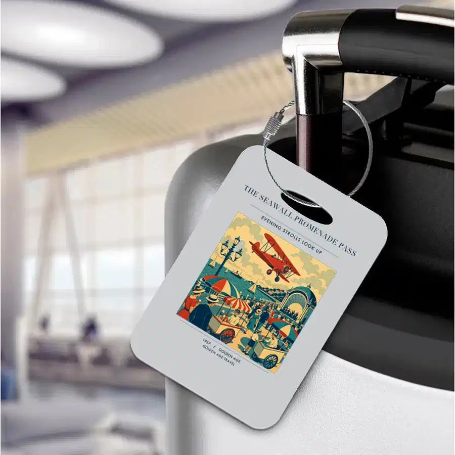 VINTAGE G4476 - The Seawall Promenade Pass - Acrylic Luggage Tags design on lightgray