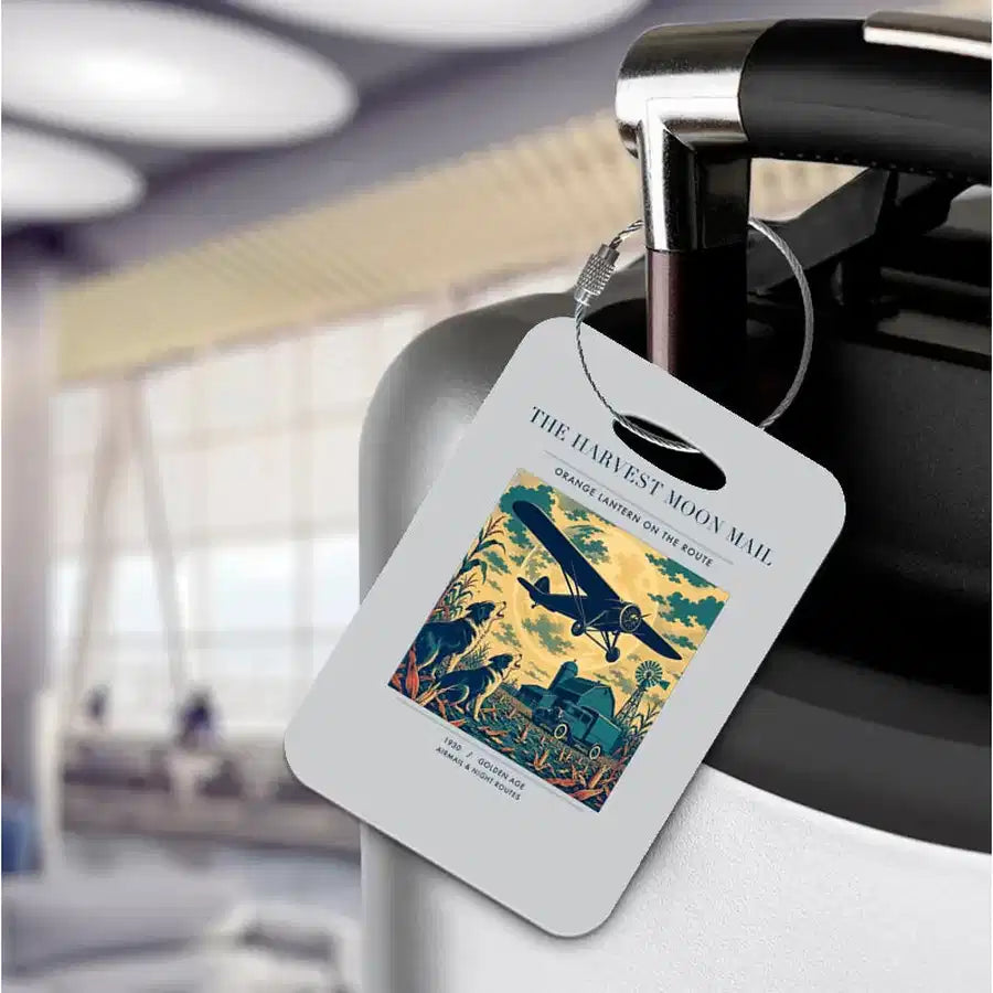 VINTAGE G4479 - The Harvest Moon Mail - Acrylic Luggage Tags design on lightgray