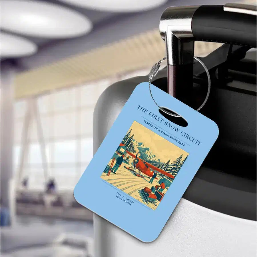 VINTAGE G4480 - The First Snow Circuit - Acrylic Luggage Tags design on lightblue