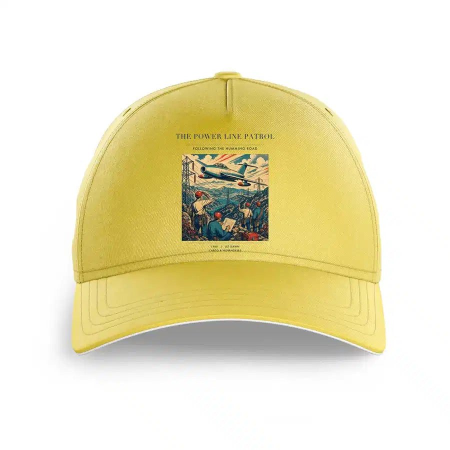 VINTAGE G4484 - The Power Line Patrol - Printed Hat design on yellow