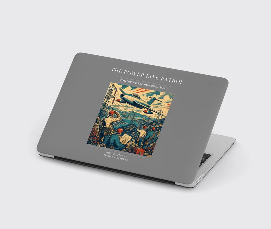 VINTAGE G4484 - The Power Line Patrol - Designed MacBook Cases design on gray