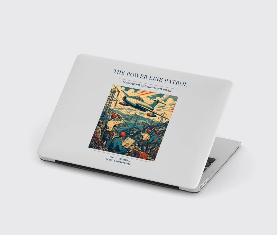 VINTAGE G4484 - The Power Line Patrol - Designed MacBook Cases design on lightgray