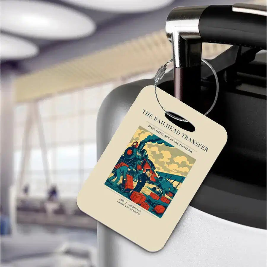 VINTAGE G4485 - The Railhead Transfer - Acrylic Luggage Tags design on beige