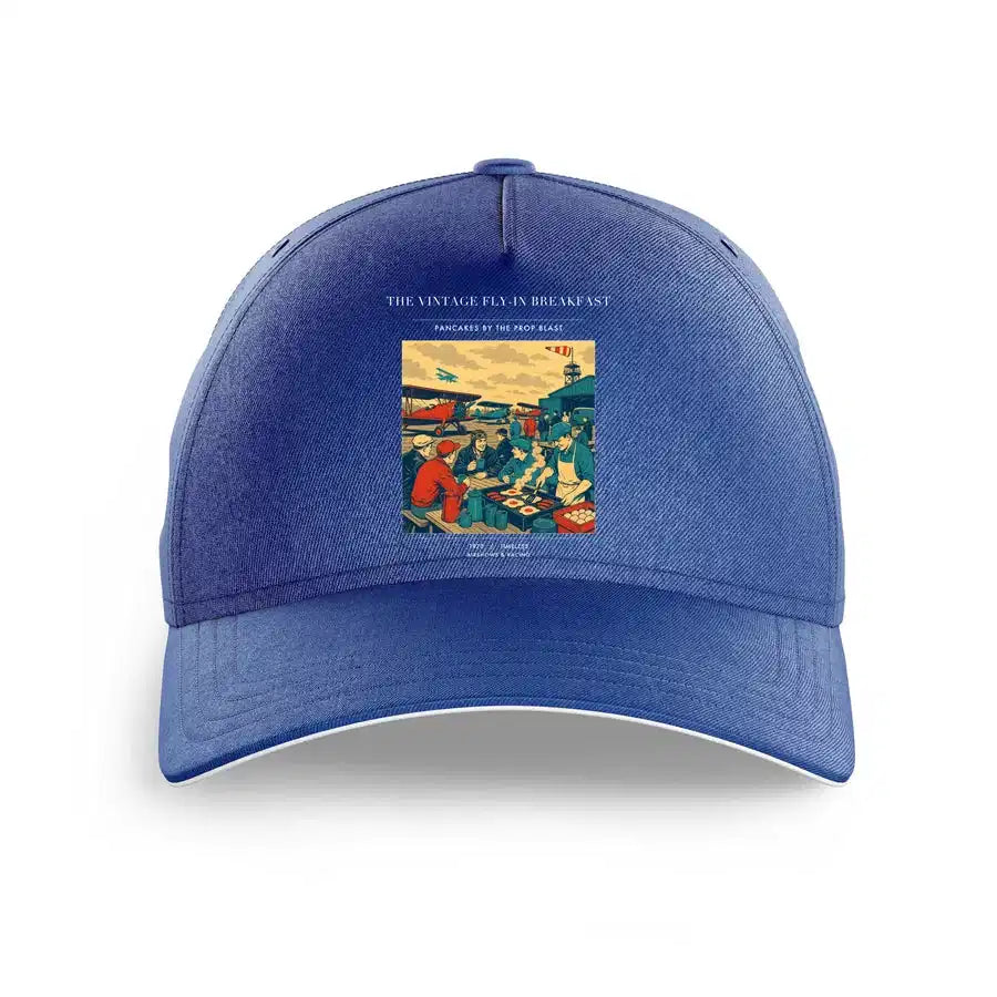 VINTAGE G4487 - The Vintage Fly-In Breakfast - Printed Hat design on blue