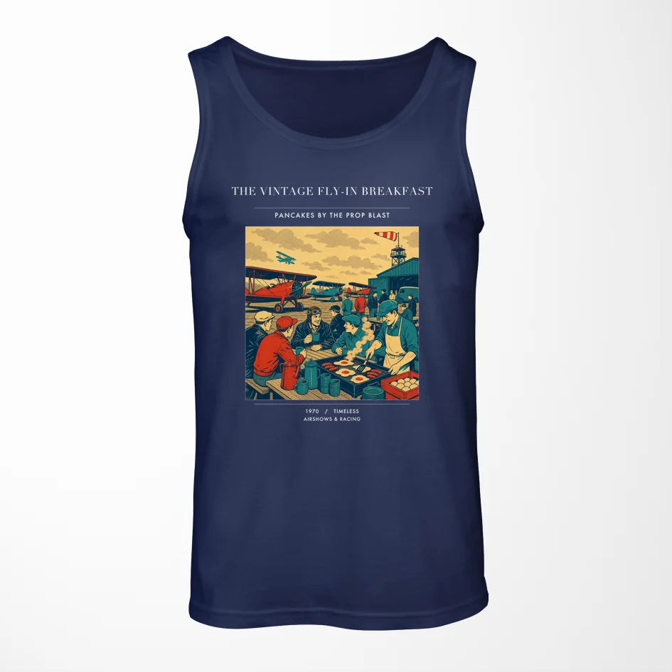 VINTAGE G4487 - The Vintage Fly-In Breakfast - Designed Tank Tops design on darkblue