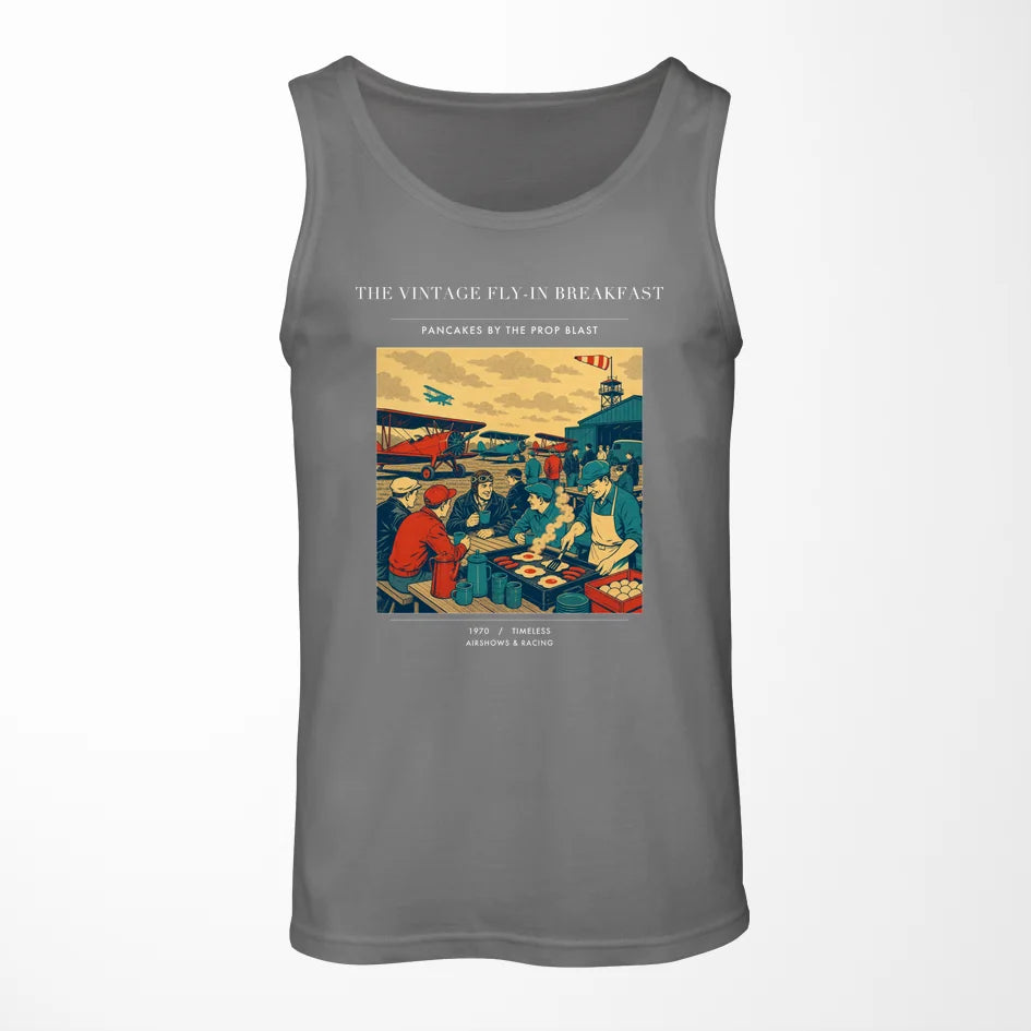 VINTAGE G4487 - The Vintage Fly-In Breakfast - Designed Tank Tops design on gray