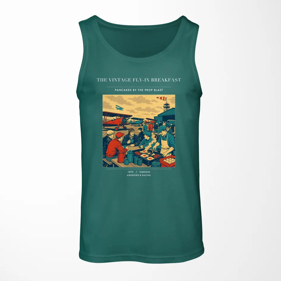 VINTAGE G4487 - The Vintage Fly-In Breakfast - Designed Tank Tops design on green