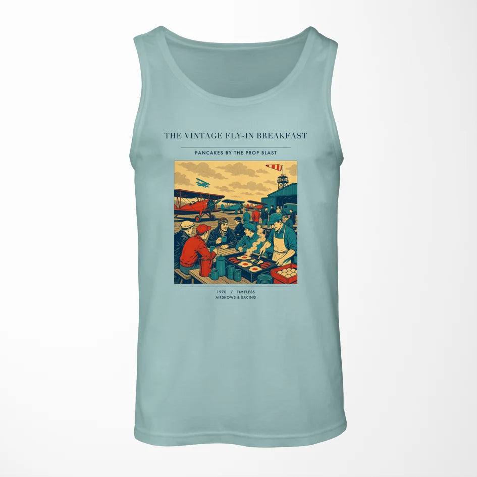 VINTAGE G4487 - The Vintage Fly-In Breakfast - Designed Tank Tops design on lightgreen