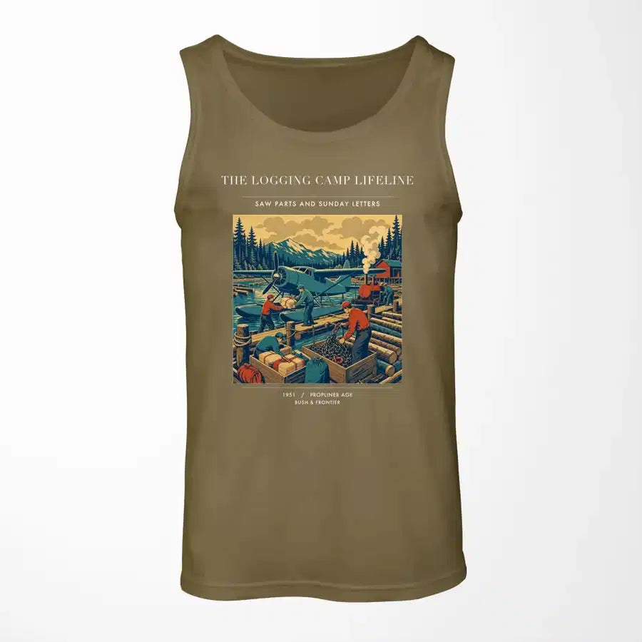 VINTAGE G4488 - The Logging Camp Lifeline - Designed Tank Tops design on greenarmy