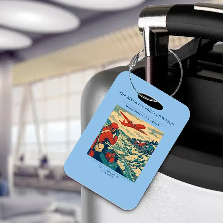 VINTAGE G4491 - The River Ice Breakup Watch - Acrylic Luggage Tags design on lightblue