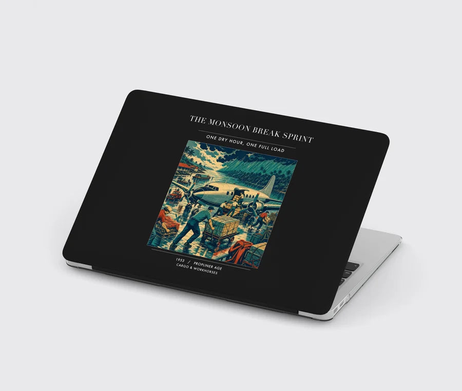 VINTAGE G4495 - The Monsoon Break Sprint - Designed MacBook Cases design on black