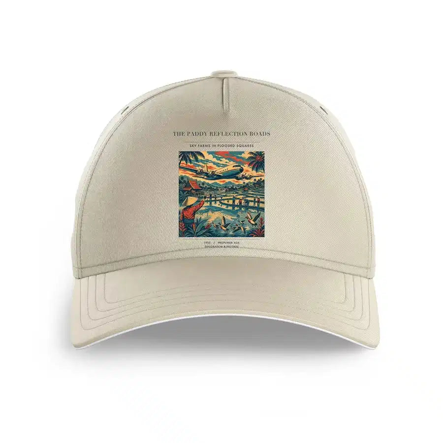 VINTAGE G4497 - The Paddy Reflection Roads - Printed Hat design on beige