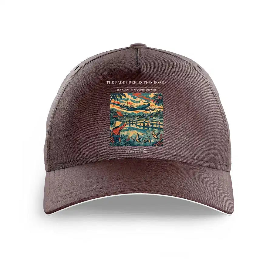 VINTAGE G4497 - The Paddy Reflection Roads - Printed Hat design on brown