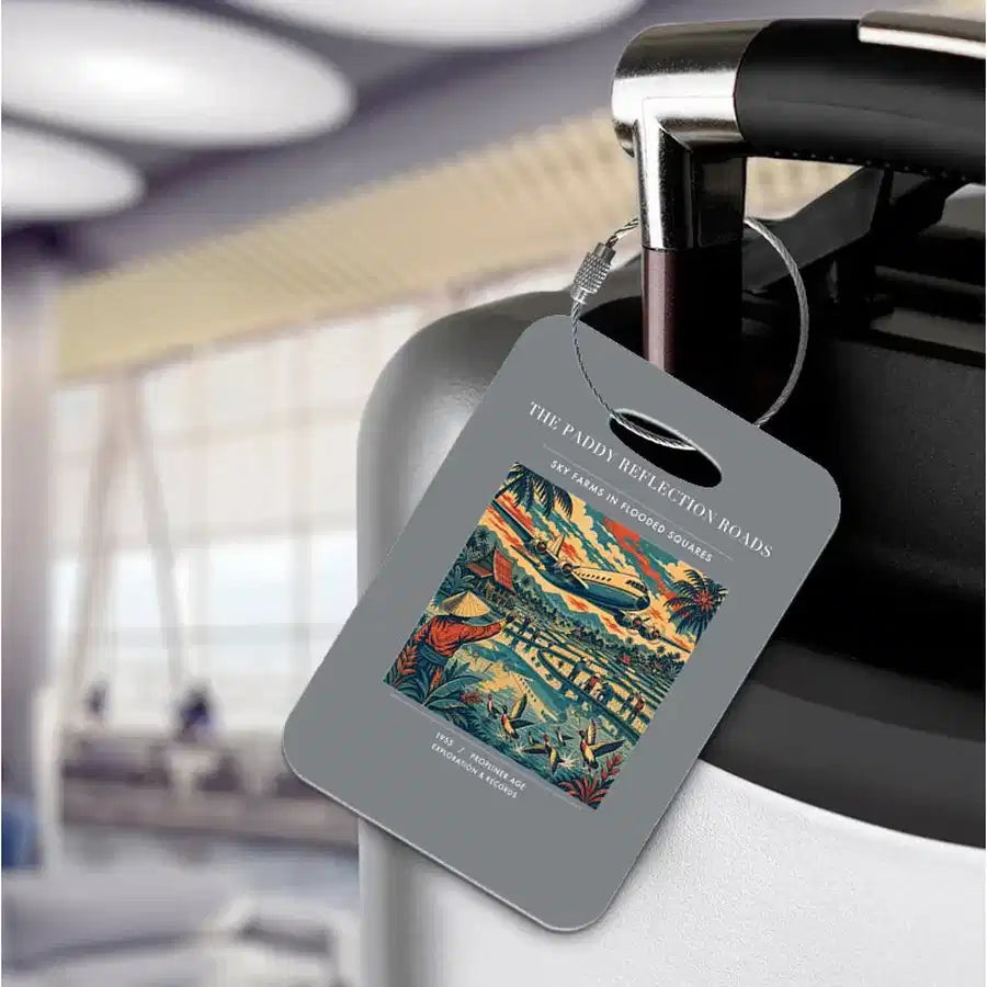 VINTAGE G4497 - The Paddy Reflection Roads - Acrylic Luggage Tags design on gray