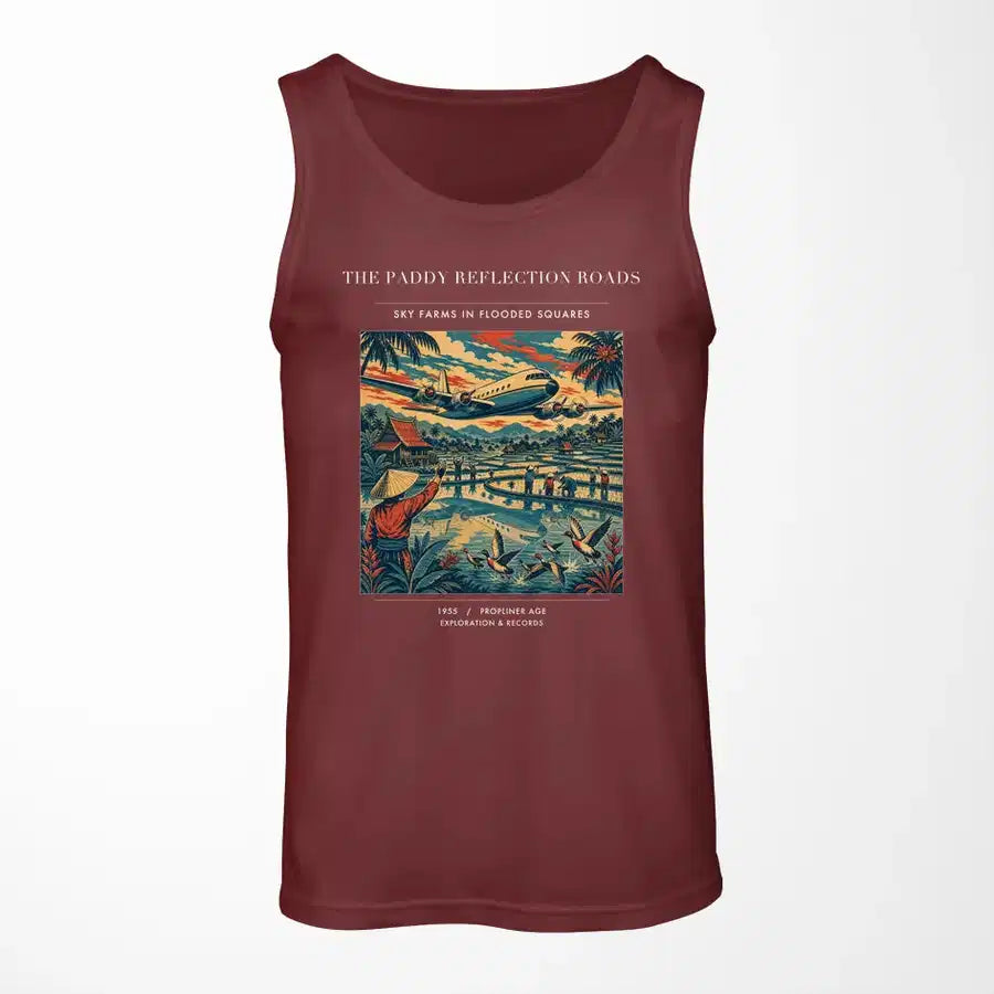 VINTAGE G4497 - The Paddy Reflection Roads - Designed Tank Tops design on darkred