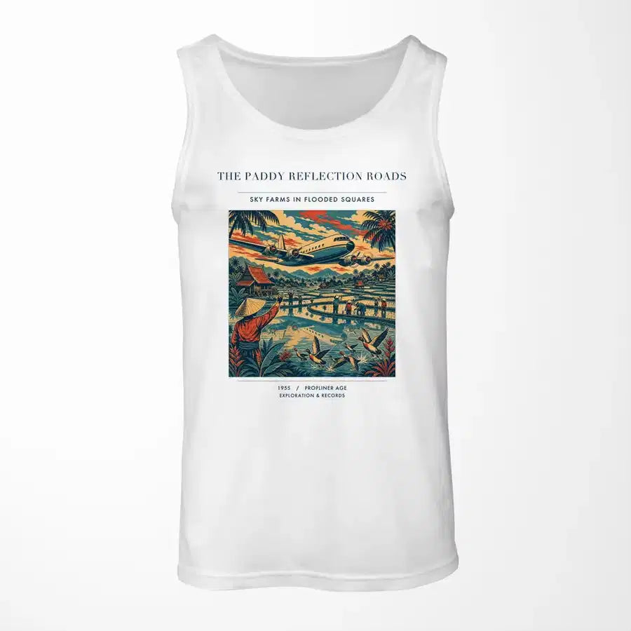 VINTAGE G4497 - The Paddy Reflection Roads - Designed Tank Tops design on white